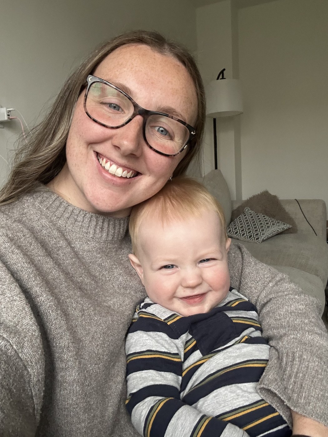 Lauren smiling with her little one
