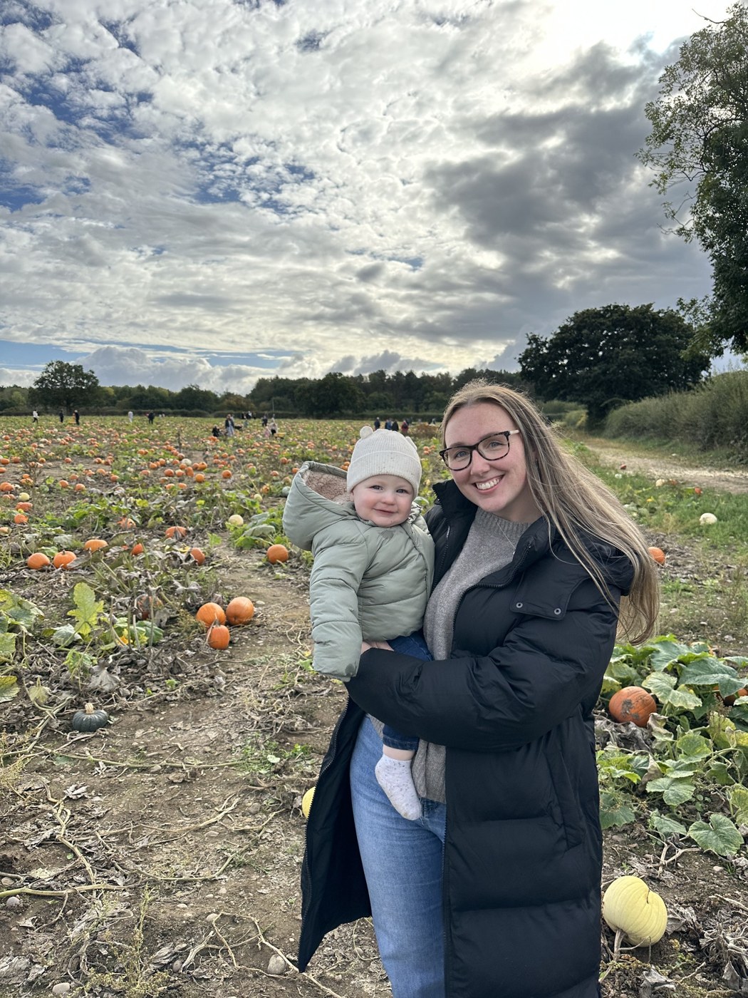Lauren on a family day at the pumpkin patch